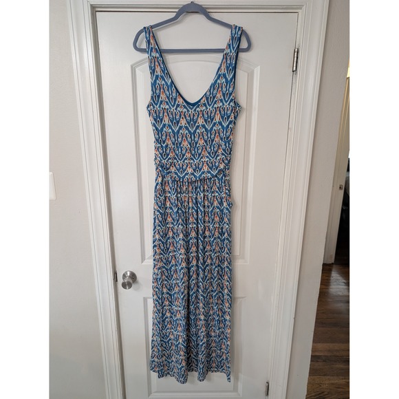 Anthropologie Dresses & Skirts - Vanessa Virginia Anthropologie Blue Ikat Maxi Dress Sleeveless large jersey Boho